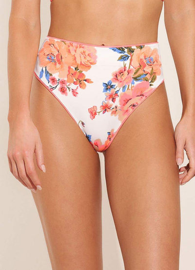 Maaji Coral Peony Suzy Q High Rise/High Leg Bikini Bottom