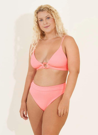 Maaji Coral Peony Suzy Q High Rise/High Leg Bikini Bottom