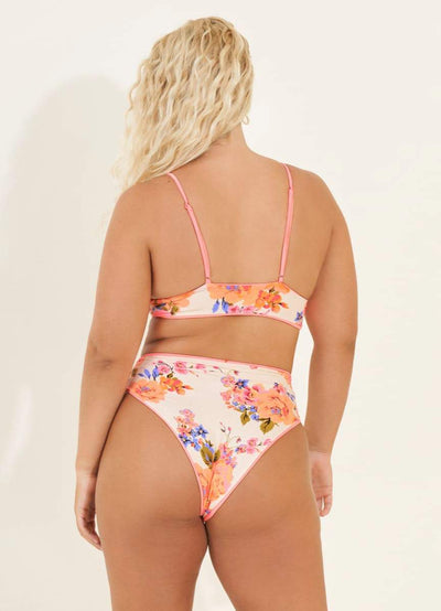 Maaji Coral Peony Suzy Q High Rise/High Leg Bikini Bottom
