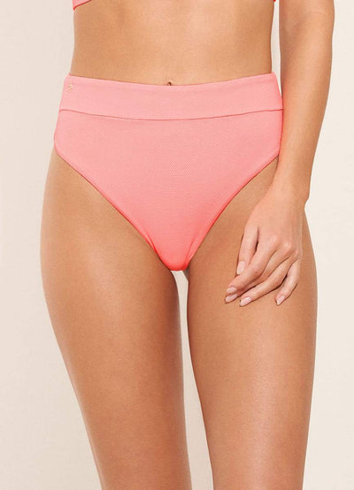 Maaji Coral Peony Suzy Q High Rise/High Leg Bikini Bottom