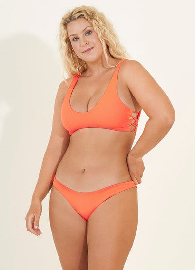 Maaji Orange Poppy Town Sporty Bralette Bikini Top