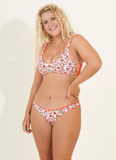 Maaji Orange Poppy Town Sporty Bralette Bikini Top