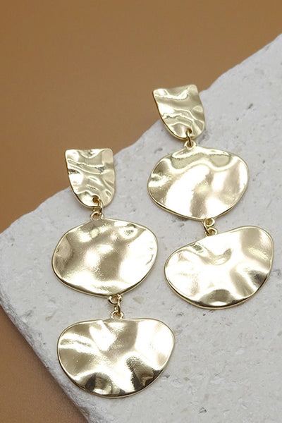 HAMMER SHINY LINEAR DROP EARRINGS