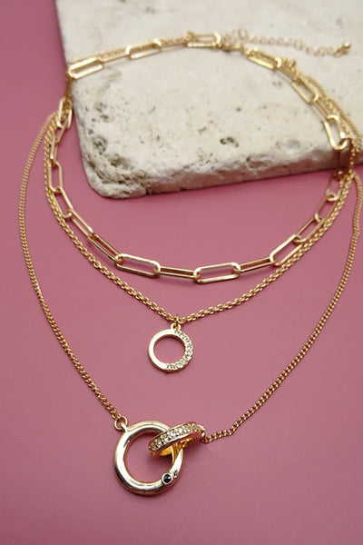 DOUBLE O LINK 3 LAYER NECKLACE