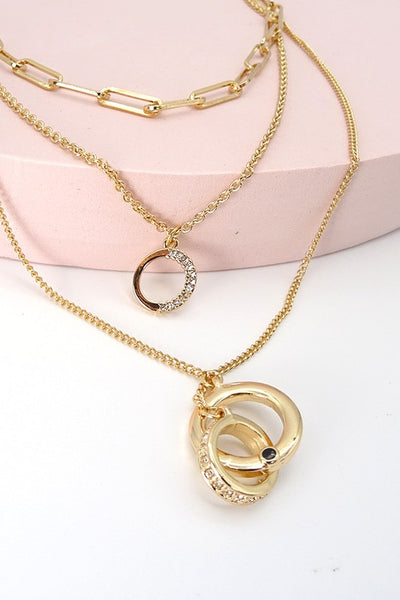 DOUBLE O LINK 3 LAYER NECKLACE
