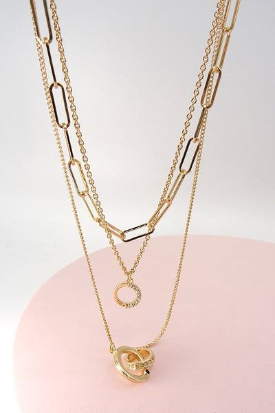 DOUBLE O LINK 3 LAYER NECKLACE