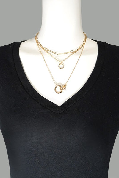DOUBLE O LINK 3 LAYER NECKLACE