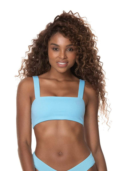 Maaji Cloud Blue Danzel Lace Up Bralette Bikini Top