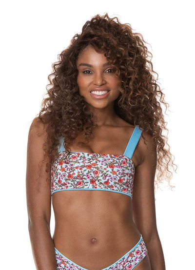 Maaji Cloud Blue Danzel Lace Up Bralette Bikini Top