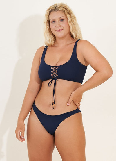 Maaji Indigo Blue Guinea Sporty Bralette Bikini Top