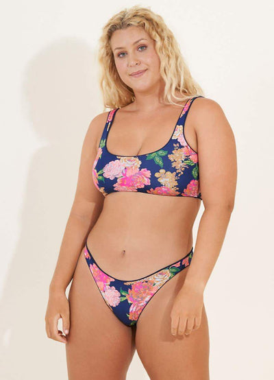 Maaji Indigo Blue Guinea Sporty Bralette Bikini Top