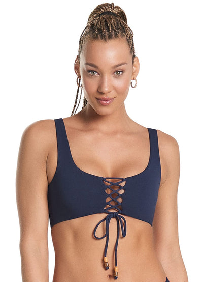 Maaji Indigo Blue Guinea Sporty Bralette Bikini Top