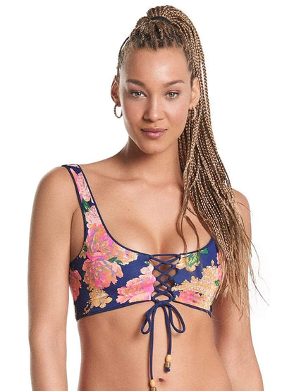 Maaji Indigo Blue Guinea Sporty Bralette Bikini Top