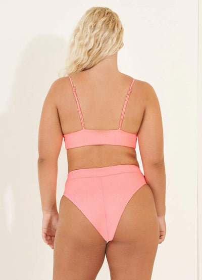 Maaji Coral Peony Shine Long Line Triangle Bikini Top