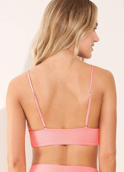 Maaji Coral Peony Shine Long Line Triangle Bikini Top