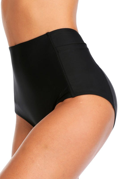 Side Pocket High Waist Bikini Bottoms Women