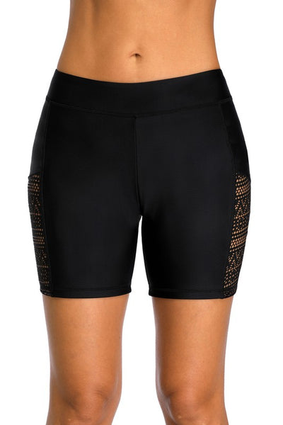 Women Mesh Crochet Bikini Bottom Swim Shorts