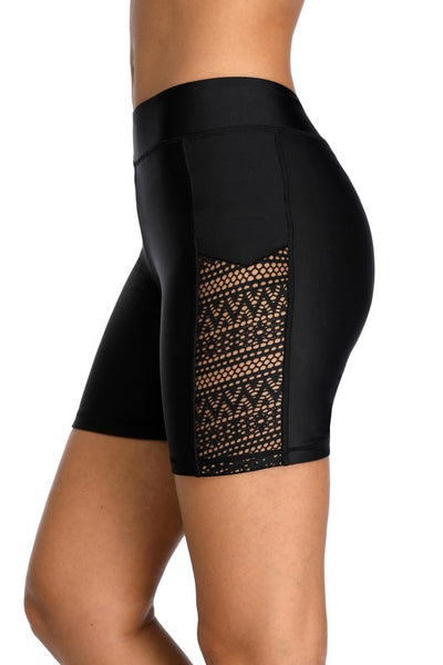 Women Mesh Crochet Bikini Bottom Swim Shorts