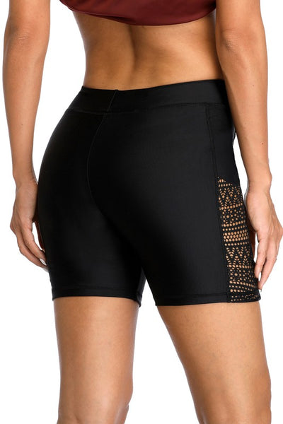 Women Mesh Crochet Bikini Bottom Swim Shorts