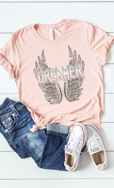 Dreamer with wings graphic tee