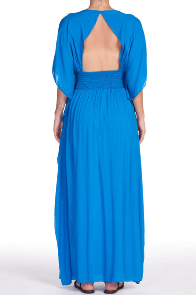 Deep V Open Back Maxi Dress