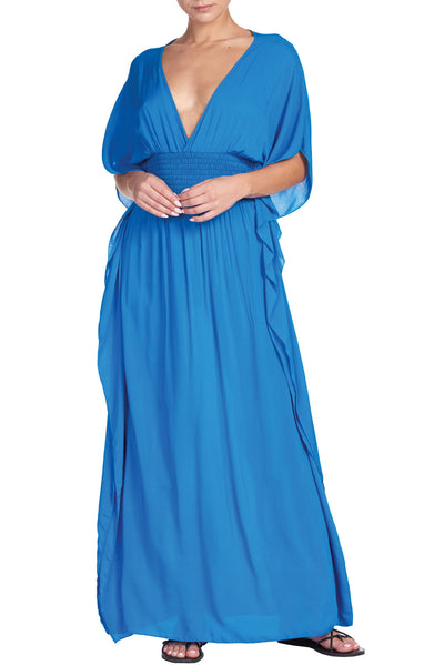 Deep V Open Back Maxi Dress