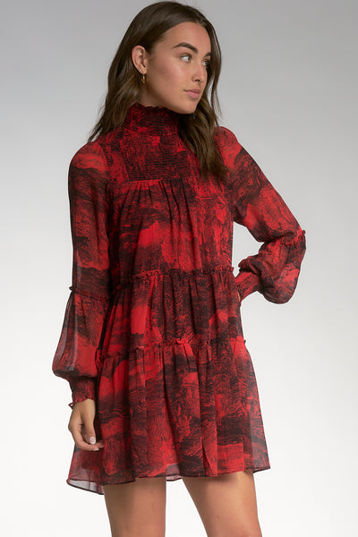 Long sleeve mock neck dress by Elan