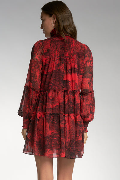 Long sleeve mock neck dress by Elan