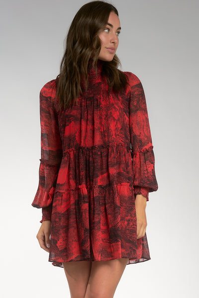 Long sleeve mock neck dress by Elan