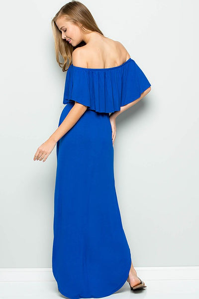 Off Shoulder Maxi Dress with Ruffle