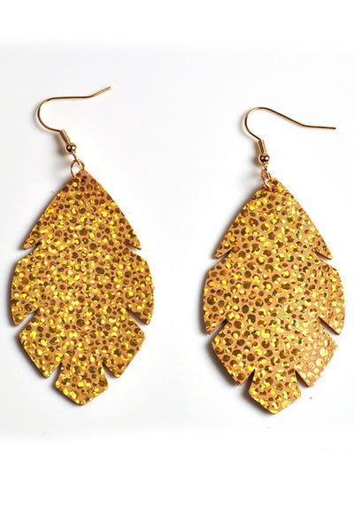 PATTERNED LEAF STYLISH FASHION EARRINGS