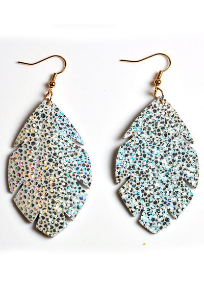 PATTERNED LEAF STYLISH FASHION EARRINGS