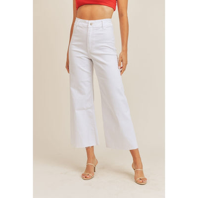 Clear Eyes Wide Leg Denim Pants: White