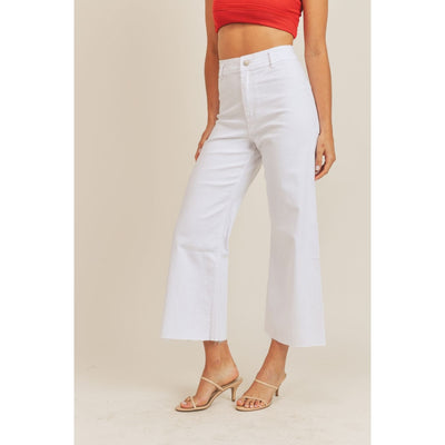 Clear Eyes Wide Leg Denim Pants: White
