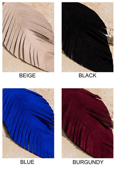 Genuine Leather Leaf Earrings