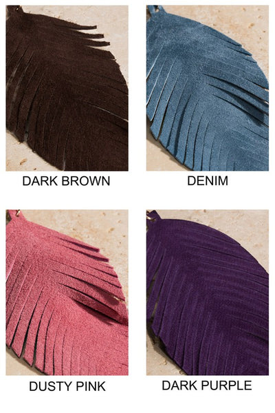 Genuine Leather Leaf Earrings