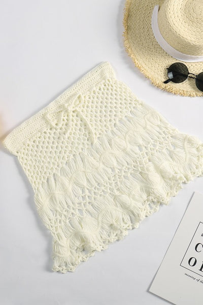 Women's Crochet Sheer Swimsuit Beach Mini Skirt