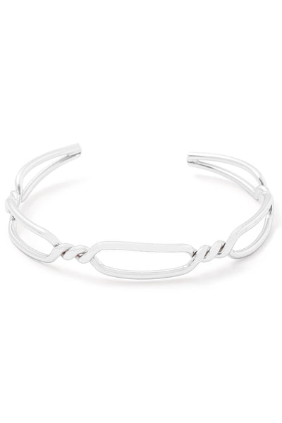 Twist Chain Link Open Cuff Bracelet