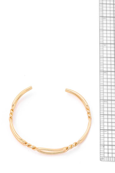 Twist Chain Link Open Cuff Bracelet