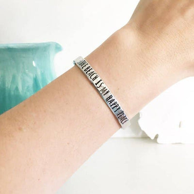 The Beach Is My Happy Place Bracelet Cuff