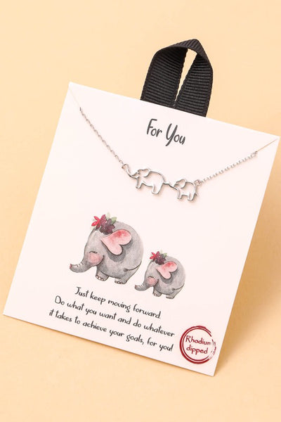 Dainty Baby Elephant Pendant Necklace