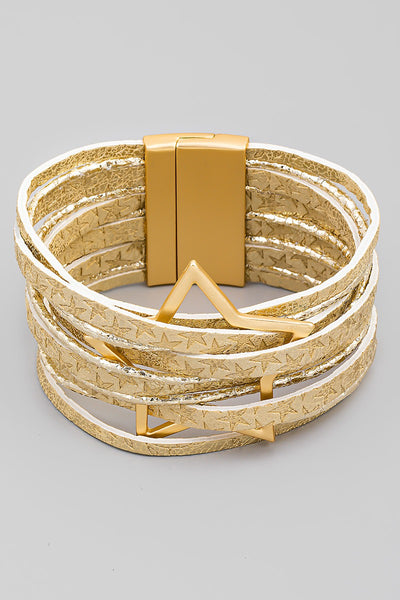 Thin Multi Strand Star Magnetic Bracelet