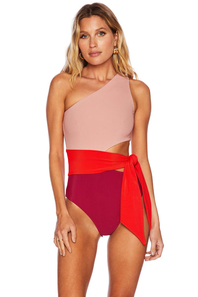 CARLIE ONE PIECE MERLOT COLORBLOCK