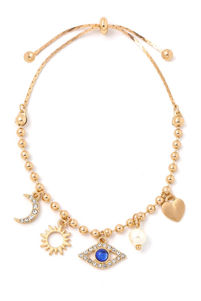 Evil Eye Charm Adjustable Bracelet