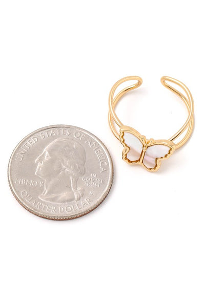 Double Band Butterfly Open Ring