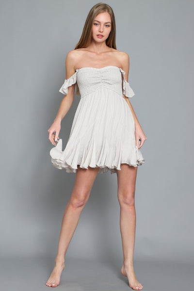 TUBE RUFFLE HAM DETAILING MINI DRESS