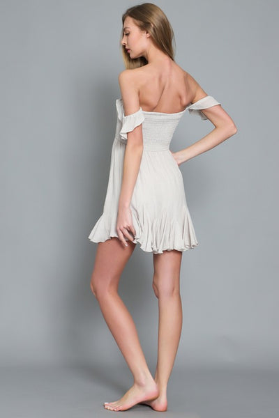 TUBE RUFFLE HAM DETAILING MINI DRESS