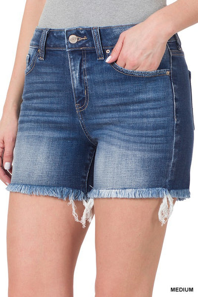 MID RISE DENIM SHORTS