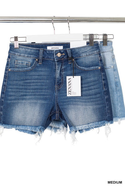 MID RISE DENIM SHORTS