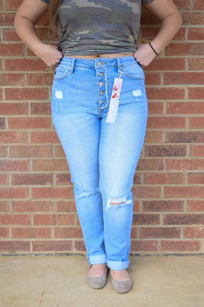 Kancan Mom Cuffed Jeans